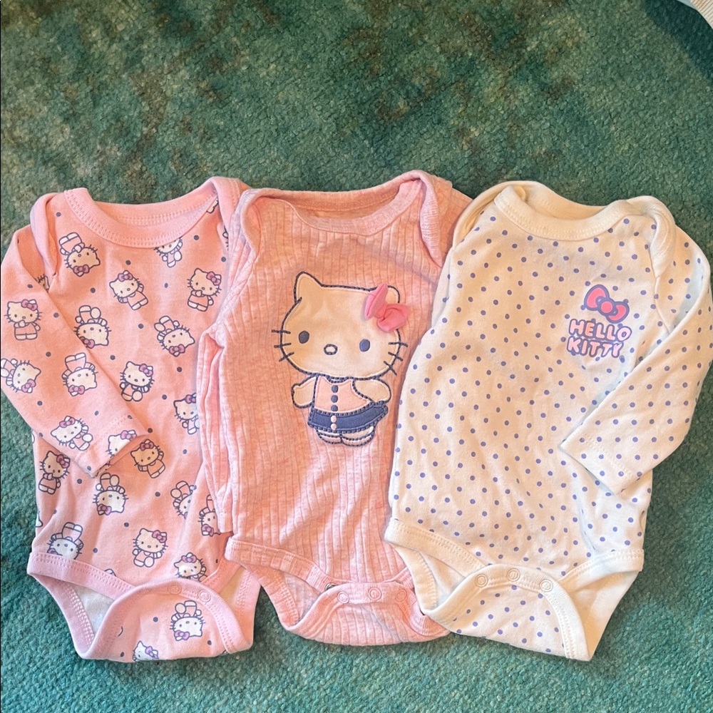 Hello Kitty Pink and White Bodysuit Trio